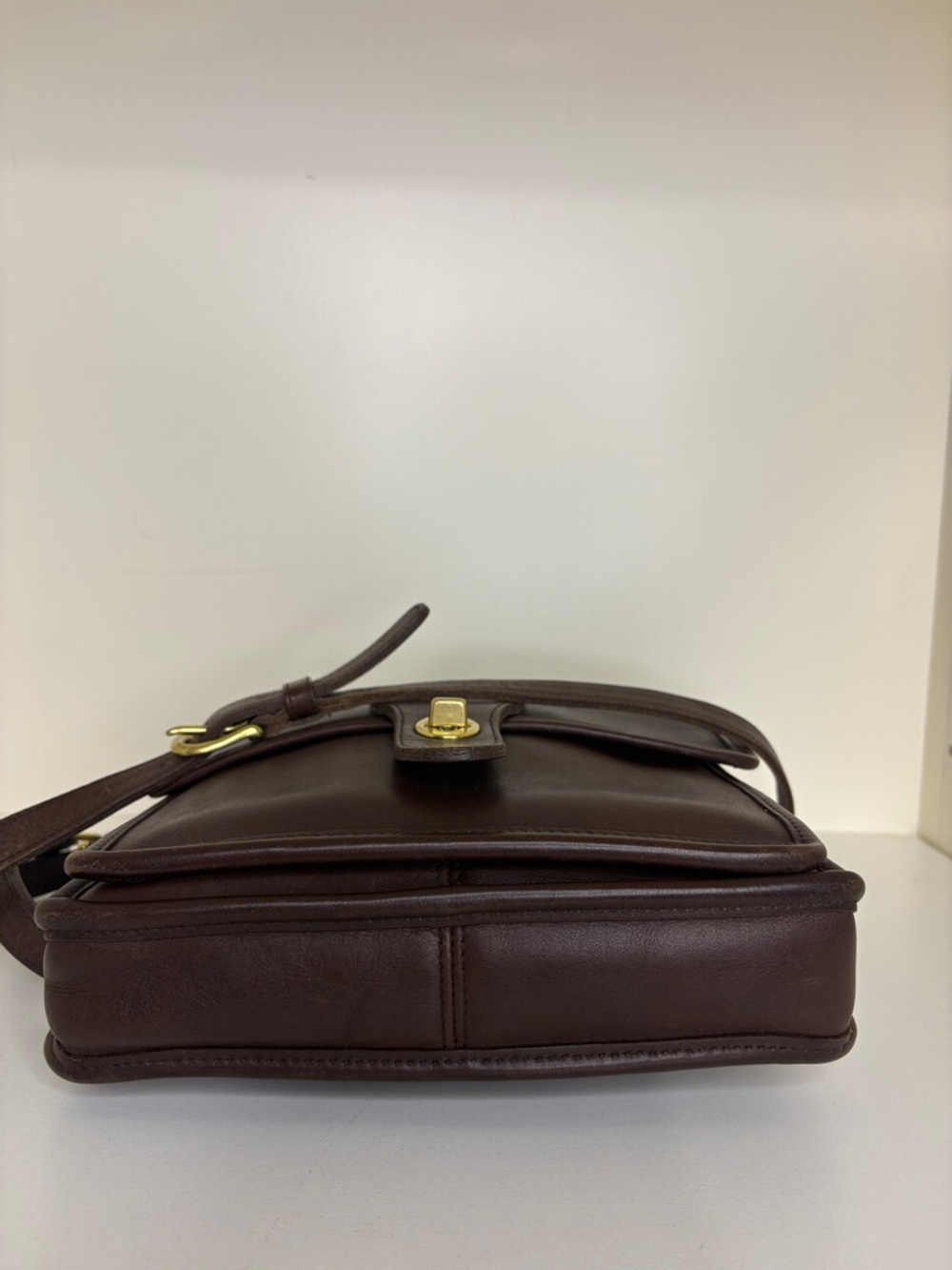 Vintage Coach Station Bag Dark Brown Leather Crossbody Satchel with COA - Picture 6 of 10